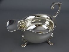 SILVER SAUCE BOAT with lion's mask and paw feet, Birmingham 1916, maker D & M Davies, 162grms, 13.