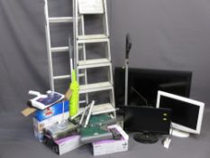 HOUSEHOLD ITEMS - TVs, step ladders, G Tec ETC E/T