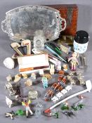COLLECTABLES including compass, ink well, whimsies ETC