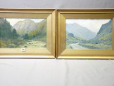 ALFRED DE BREANSKI JUNIOR pair of prints - sheep being driven, 26 x 40cms