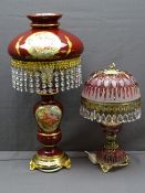 LUSTRE TABLE LAMPS including one Vienna style