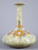 WIDE BASE ROYAL DOULTON STONEWARE VASE, 19cms H