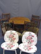 AN EDWARDIAN OCTAGONAL TEA TABLE and a quantity of various style chairs including retro (Kandya)