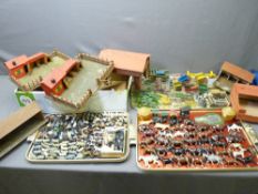BRITAINS, MILLS & CO & OTHER DIECAST EXTENSIVE FARM SET, approximately 300 pieces, people,