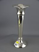EDWARDIAN SILVER TRUMPET VASE, 31cms H, Birmingham 1910, maker William Aitken, 515grms gross, loaded
