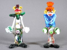 TWO MURANO GLASS CLOWNS