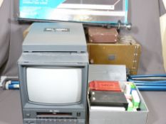 VINTAGE AUDIO & VIDEO EQUIPMENT including Bell and Howell projector, BAF speaker, video/screen combi