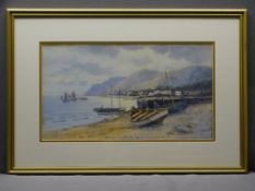 WARREN WILLIAMS watercolour - North Wales coastal scene, signed, 25 x 46cms