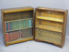 BOOKCASES - with sliding doors and a parcel of well bound titles