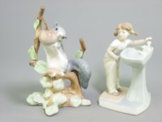 LLADRO - child in a sink and a squirrel feeding