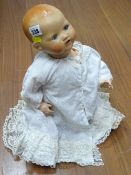 WWI CHILD'S PORCELAIN HEADED DOLL, marked 'British Make'