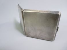 SILVER CIGARETTE CASE, Birmingham 1932, 107grms, engine turned decoration, 8.25cms sq