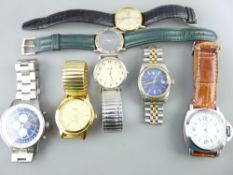 BRAND MARKED GENT'S WRIST WATCHES - a collection including a gold plated Rotary with baton