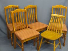 PINE KITCHEN CHAIRS - modern and a stickback mid-century style chair