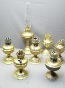 COLLECTION OF VINTAGE & LATER BRASS OIL LAMP BASES, some converted