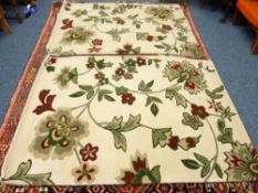 SCOTTS OF STOW LIMITED EDITION RUGS - a pair, (110 & 143/200), cream ground hand tufted wool with