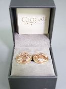 CLOGAU 9CT WELSH GOLD 'Tree of Life' earrings, a pair, 5.1grms in original box with certificate