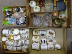 COMMEMORATIVE PORCELAIN including Paragon, Doulton and similar, a pair of Milk glass vases, Prince