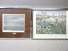 ALEX WILLIAMS print - 'Mallards', signed and TREVOR GRIMSHAW limited edition print (35/75) - 'City