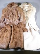 VINTAGE FUR COAT and a lady's long coat with fur collar