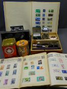 STAMPS, COINAGE and mixed collectables including student's microscope ETC