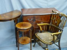 ASSORTED FURNITURE - a parcel including planter stand labelled J Hunter and Company, Manchester,