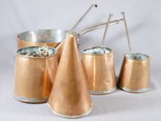 COPPER T GRADUATED SET OF THREE CIDER MEASURES and other copperware