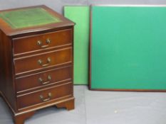 VINTAGE STYLE FILING CABINET with tool top and two folding base top card tables