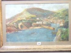PAUL CARTER oil on board - Cornish Town, signed, 32 x 53cms