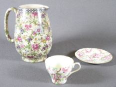 SHELLEY CUP & SAUCER SET and a vintage Shelley jug, 18cms H