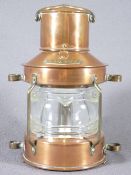 COPPER SHIPPING TYPE LAMP, marked 'Anchor'