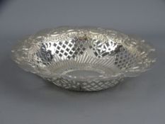 VICTORIAN PIERCED SILVER SWEETMEAT DISH, Chester 1896, maker Nathan and Hayes, 15.75cms D, 64.3grms