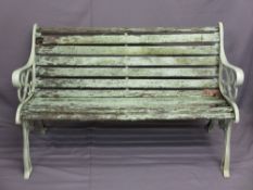 SLATTED GARDEN BENCH with cast ends