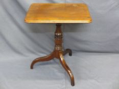 ANTIQUE MAHOGANY OBLONG TOP OCCASIONAL TABLE on tripod supports