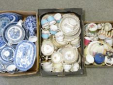 STAFFORDSHIRE CABINET TEAWARE, dresser meat plates, Wedgwood and similar items