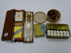 EARLY DOMINOES, CRIBBAGE BOARDS, DRAUGHTS ETC