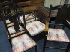 PERIOD GATE LEG TABLE with an assortment of chairs (6)