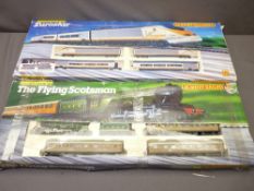 HORNBY FLYING SCOTSMAN & EUROSTAR ELECTRIC BOXED PART TRAIN SETS, engines and carriages intact