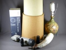 KOWA SPOTTING SCOPE (boxed), a good size Studio pottery vase converted into table lamp, shades and