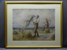 JOSEPH YELVERTON DAWBARN (1890 - 1930) watercolour - 'In the Harvest', signed and dated 1913, 43 x