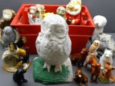 GARDEN ORNAMENTS - cast stone and a quantity of other animal ornaments