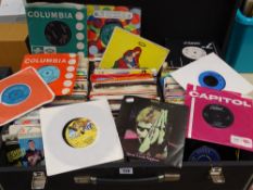 VINYL 45s in a DJ's case including Jerry and the Pacemakers, Welsh, Percy Sledge and similar mixed