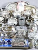 EPNS - two tea services (one beaten) and a quantity of similar items