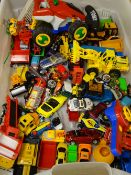 DIECAST VEHICLE, large tub with miscellaneous contents and other vehicles