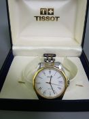 TISSOT PR100 STAINLESS STEEL GENT'S WRIST WATCH, boxed, Roman numeral set dial with date aperture,