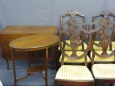 WITHDRAWN VICTORIAN MAHOGANY DROP-LEAF DINING TABLE on turned supports, 74cms H, 99cms L, 52cms W,