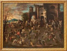 Steen, Jan (Attrib.)Fröhliche Bauerngesellschaft vor einer Schenke(Leiden 1626-1679 ebd.)