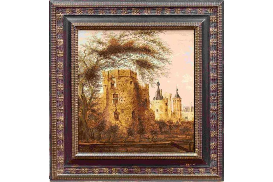 Cosyn, PieterBlick über die Mauern auf eine Festung(Rijswijk 1630-1666 Den Haag) Öl/Holz. Rechts