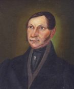 Small portrait of a gentlemanPortrait painter of the Biedermeier periodOil/canvas. 17 x 14.6 cm.