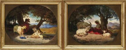 Quaedvlieg, Carel Max Gerlach AntonPendants with pastoral scenes(Valkenburg 1823-1874 Rome)